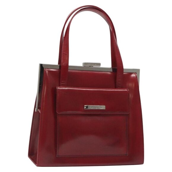SAINT LAURENT Hand Bag Leather Red Auth - Picture 1 of 16
